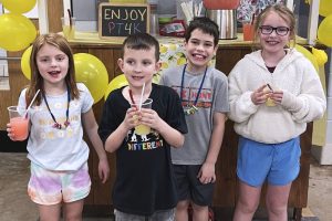 Pictured from left enjoying a cold glass of lemonade are Emilia Simms, Blake Chaplin, Silas Whitlatch and Olivia O'Neil.